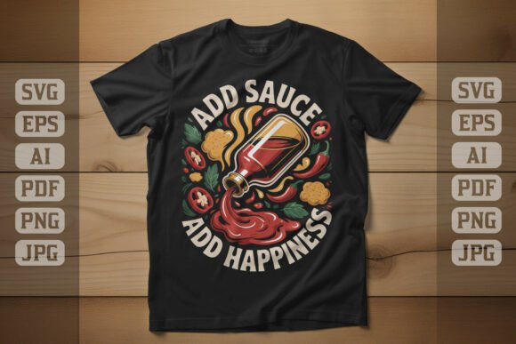 Add Sauce Add Happiness Graphics for T-Shirt Designs