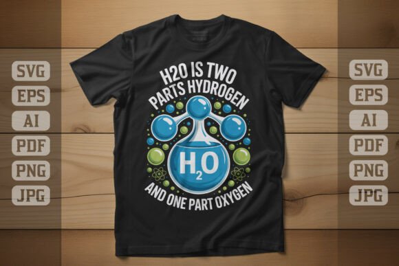 Branding Power of H2O Two Parts Hydrogen Molecule Graphics