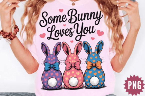 Colorful Easter Bunny Loves You Graphics