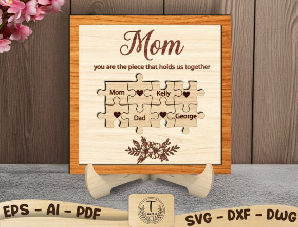 Family Puzzle Name Sign SVG