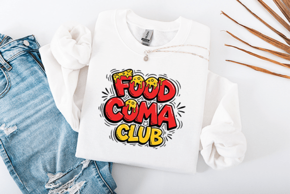 Food Coma Club SVG: Funny Foodie Graphics for T-Shirt Designs