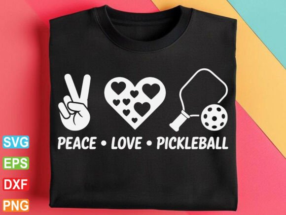 Peace Love Pickleball SVG Graphics for T-Shirt Designs