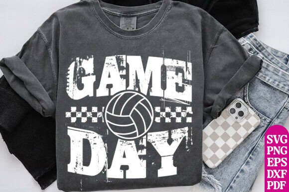 Retro Volleyball Game Day Graphics for T-Shirt Designs