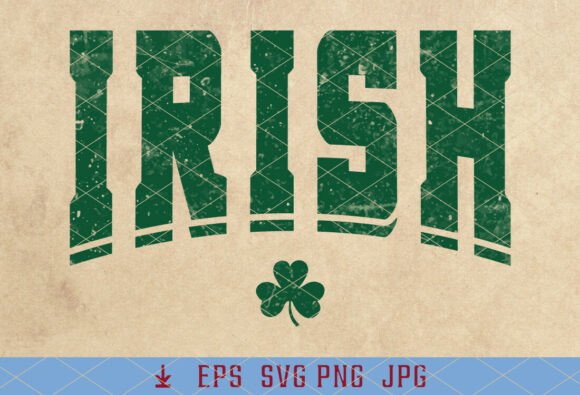 Varsity St Patricks Day Retro Irish Graphics for T-Shirt Designs